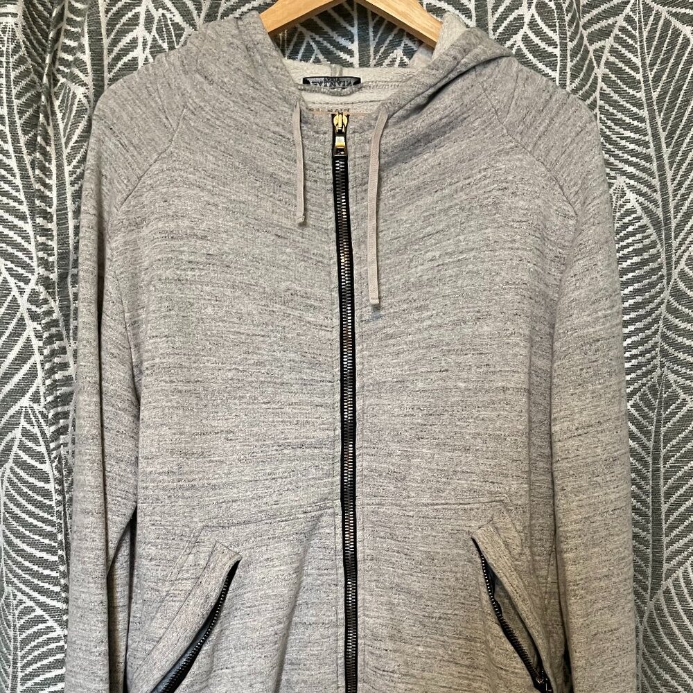 Balmain Decarnin Grey Biker Zip Hoodie